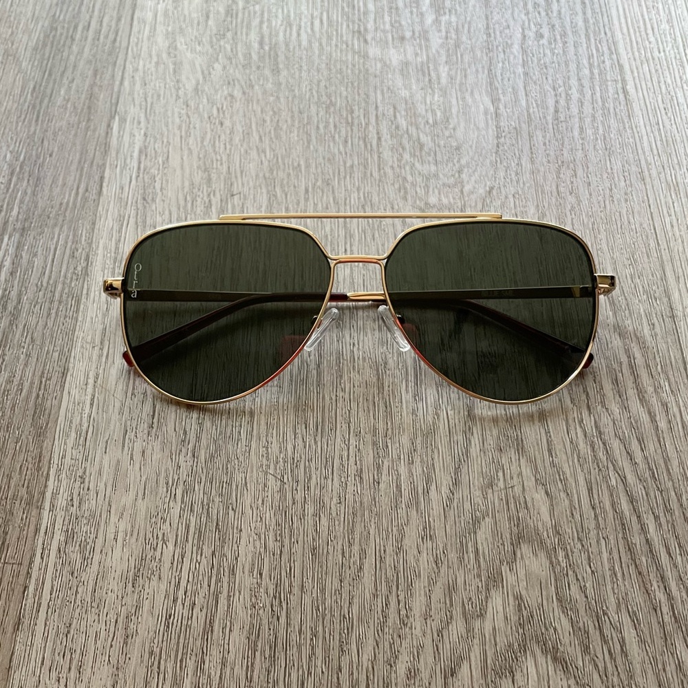 otra billie small blue & gold aviator metal frame sunglasses eyewear NEW